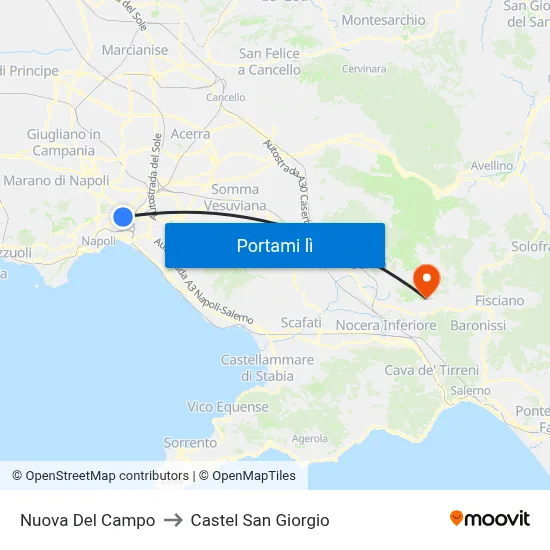 Nuova Del Campo to Castel San Giorgio map