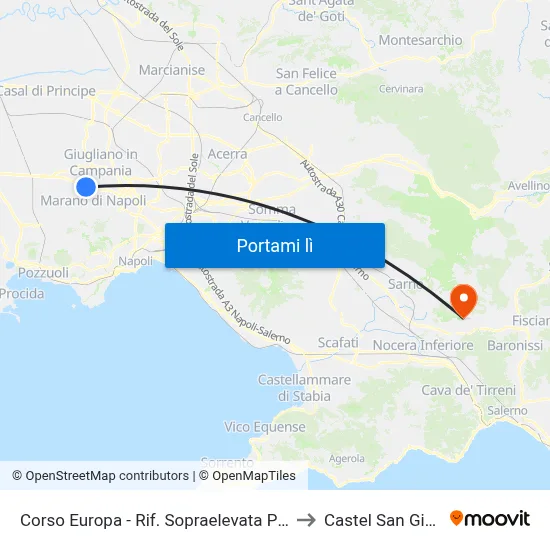 Corso Europa - Rif. Sopraelevata Pedonale to Castel San Giorgio map