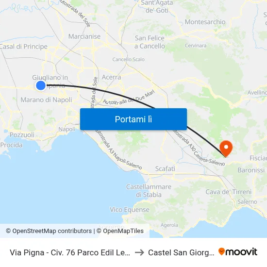 Via Pigna - Civ. 76 Parco Edil Leva to Castel San Giorgio map