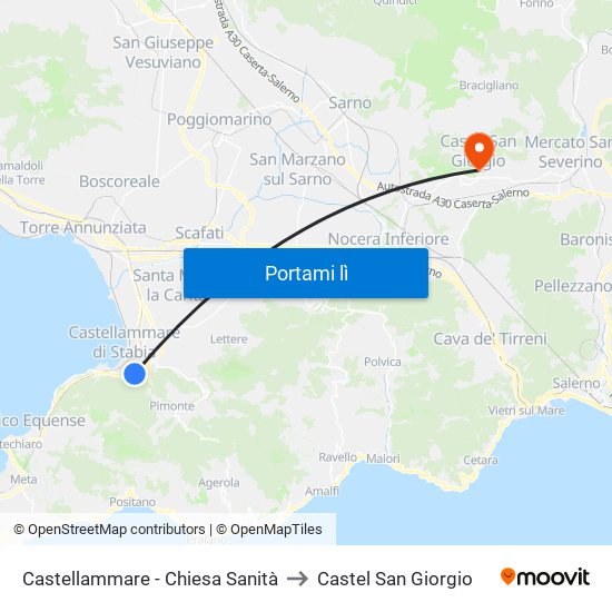 Castellammare - Chiesa Sanità to Castel San Giorgio map