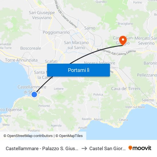 Castellammare - Palazzo S. Giuseppe to Castel San Giorgio map