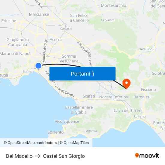 Del Macello to Castel San Giorgio map