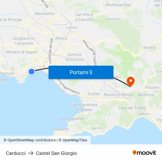 Carducci to Castel San Giorgio map