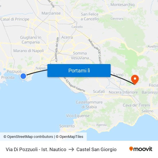 Via Di Pozzuoli - Ist. Nautico to Castel San Giorgio map