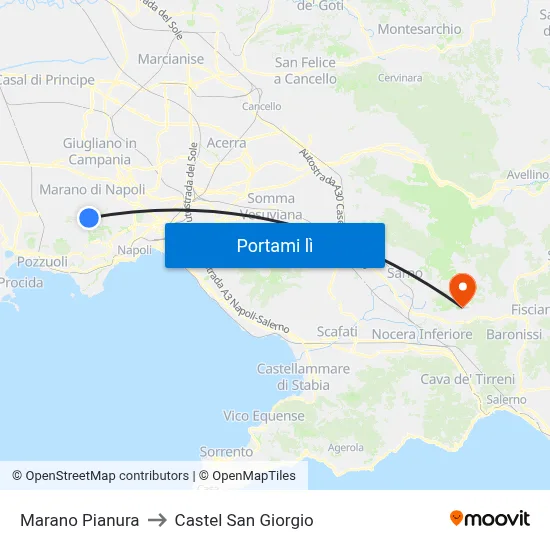 Marano Pianura to Castel San Giorgio map