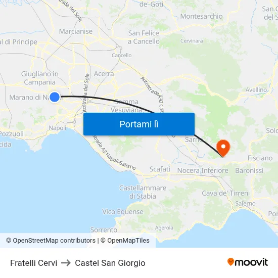 Fratelli Cervi to Castel San Giorgio map