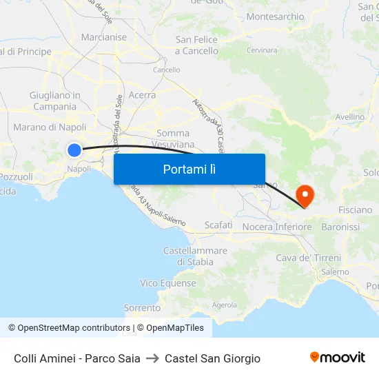 Colli Aminei - Parco Saia to Castel San Giorgio map