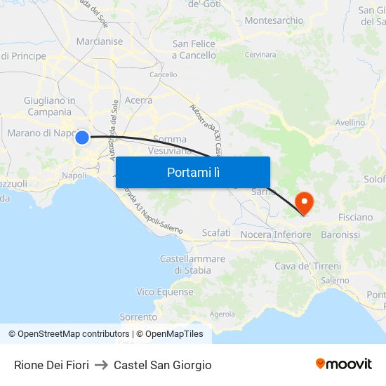Rione Dei Fiori to Castel San Giorgio map