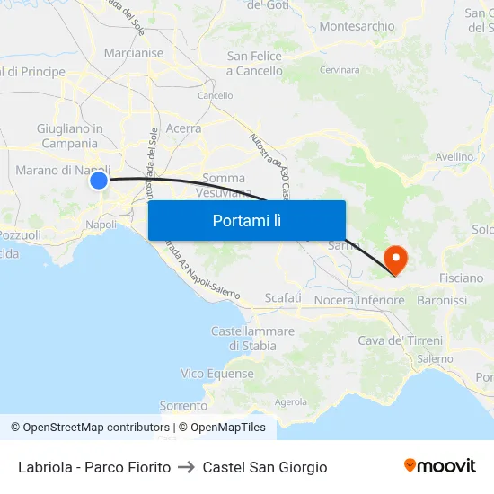 Labriola - Parco Fiorito to Castel San Giorgio map