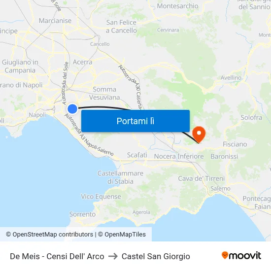 De Meis - Censi Dell' Arco to Castel San Giorgio map