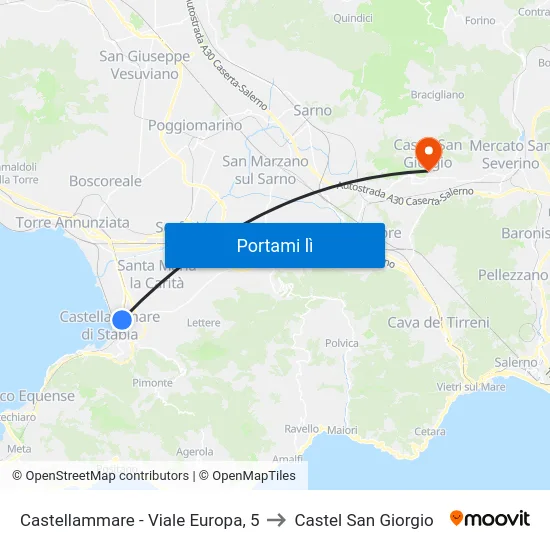 Castellammare - Viale Europa, 5 to Castel San Giorgio map