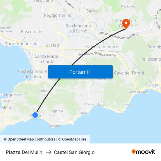 Piazza Dei Mulini to Castel San Giorgio map