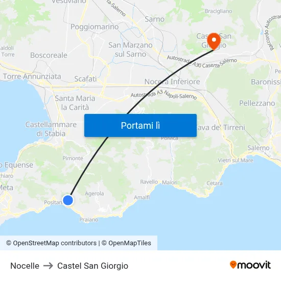 Nocelle to Castel San Giorgio map