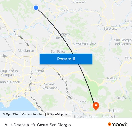 Villa Ortensia to Castel San Giorgio map