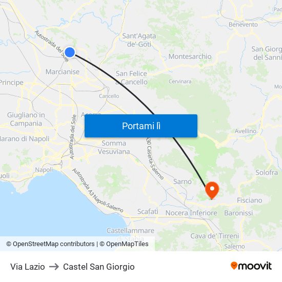 Via Lazio to Castel San Giorgio map