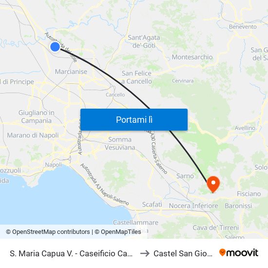 S. Maria Capua V. - Caseificio Capuano to Castel San Giorgio map