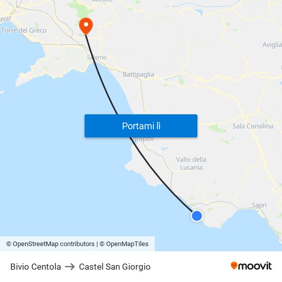 Bivio Centola to Castel San Giorgio map