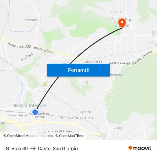 G. Vico 30 to Castel San Giorgio map