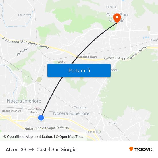 Atzori, 33 to Castel San Giorgio map