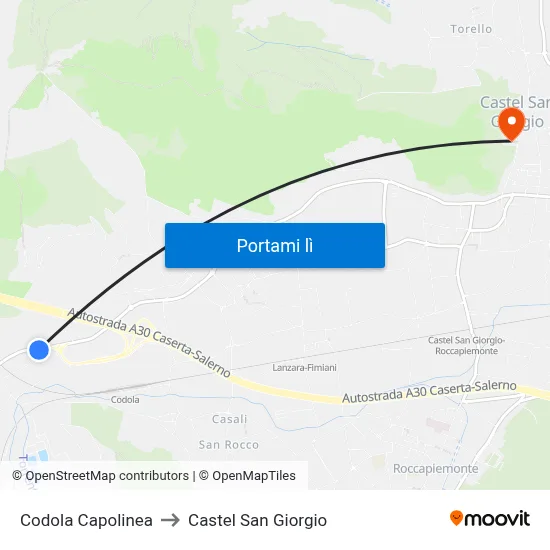 Codola Capolinea to Castel San Giorgio map