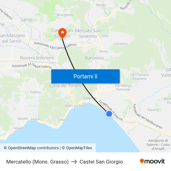 Mercatello (Mons. Grasso) to Castel San Giorgio map