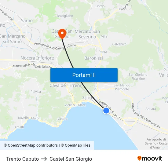 Trento Caputo to Castel San Giorgio map