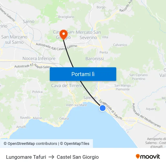 Lungomare Tafuri to Castel San Giorgio map