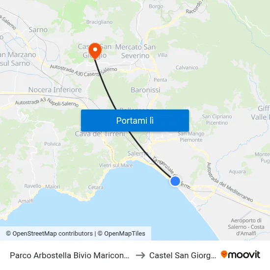 Parco Arbostella Bivio Mariconda to Castel San Giorgio map