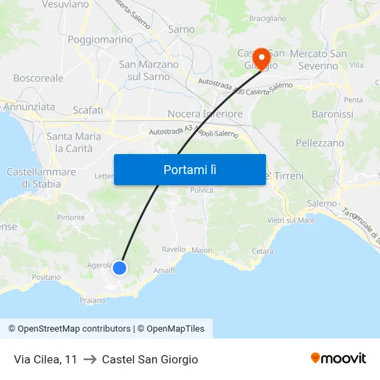 Via Cilea, 11 to Castel San Giorgio map