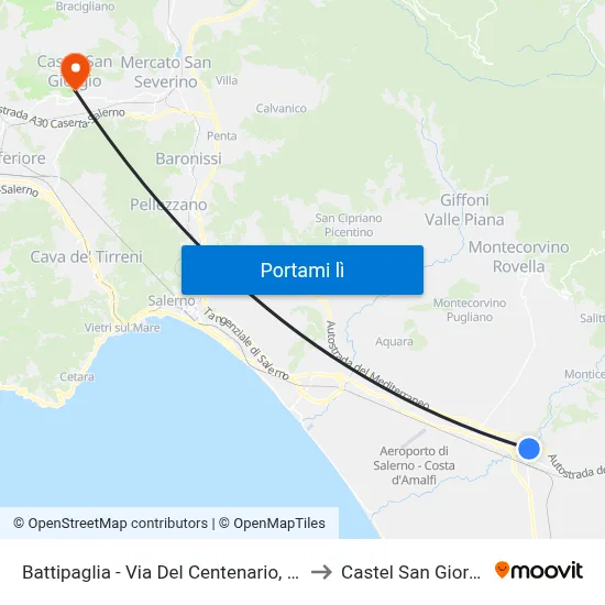 Battipaglia - Via Del Centenario, 124 to Castel San Giorgio map