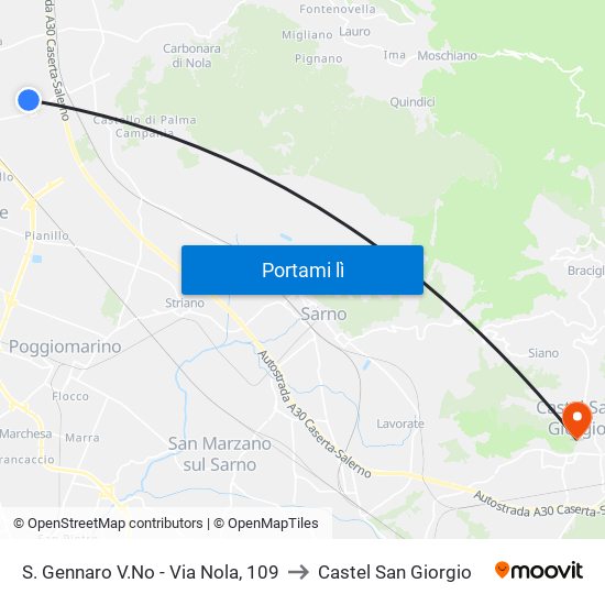 S. Gennaro V.No - Via Nola, 109 to Castel San Giorgio map
