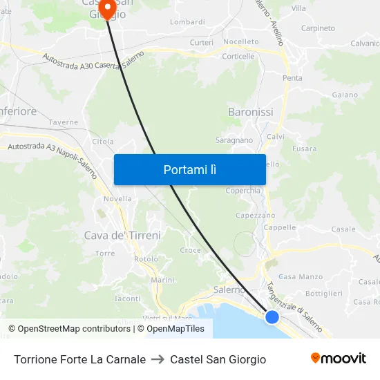 Torrione Forte La Carnale to Castel San Giorgio map