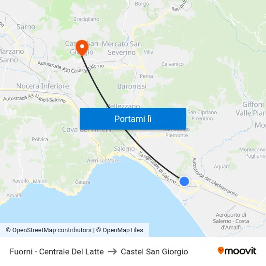 Fuorni - Centrale Del Latte to Castel San Giorgio map