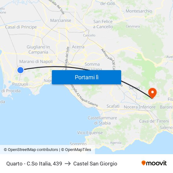 Quarto - C.So Italia, 439 to Castel San Giorgio map