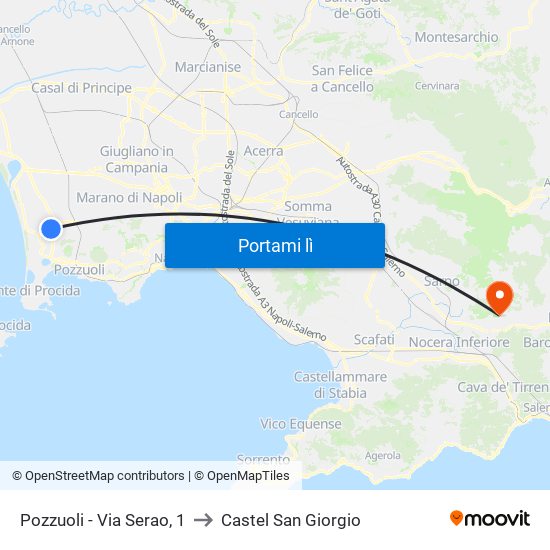 Pozzuoli - Via Serao, 1 to Castel San Giorgio map