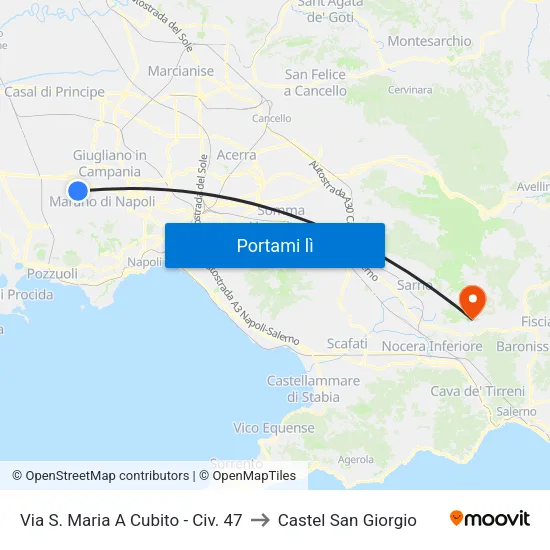 Via S. Maria A Cubito - Civ. 47 to Castel San Giorgio map