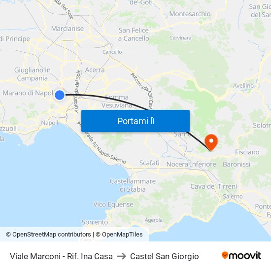 Viale Marconi - Rif. Ina Casa to Castel San Giorgio map