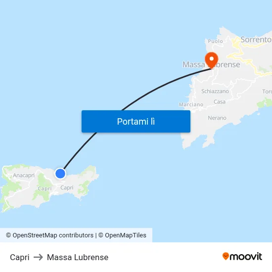 Capri to Massa Lubrense map