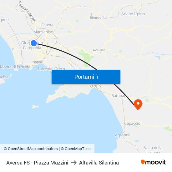 Aversa FS - Piazza Mazzini to Altavilla Silentina map