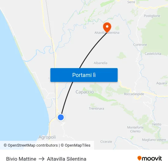 Bivio Mattine to Altavilla Silentina map