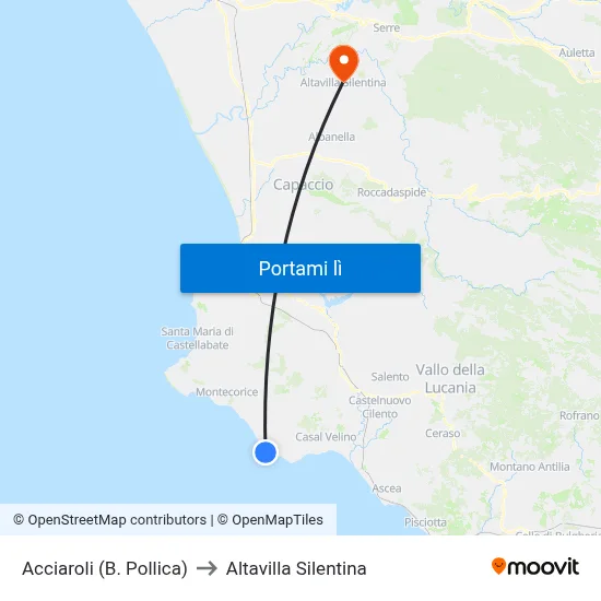 Acciaroli (B. Pollica) to Altavilla Silentina map