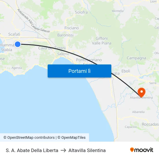 S. A. Abate Della Liberta to Altavilla Silentina map