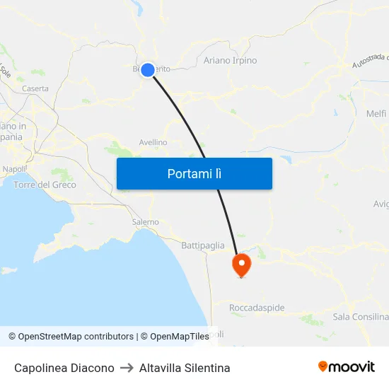Capolinea Diacono to Altavilla Silentina map