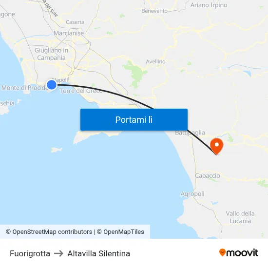 Fuorigrotta to Altavilla Silentina map