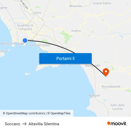 Soccavo to Altavilla Silentina map
