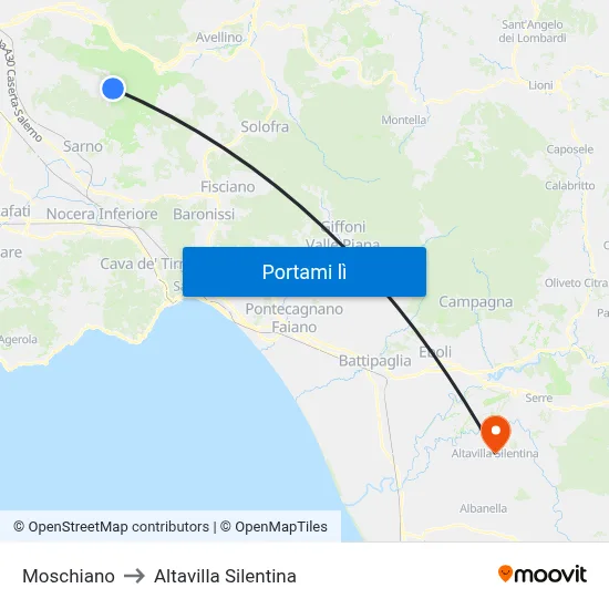 Moschiano to Altavilla Silentina map
