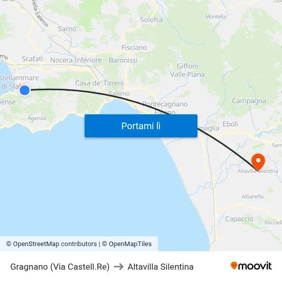 Gragnano (Via Castell.Re) to Altavilla Silentina map