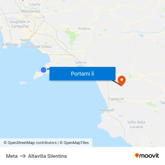 Meta to Altavilla Silentina map