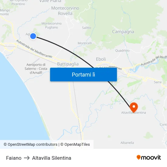 Faiano to Altavilla Silentina map