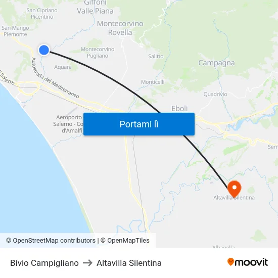 Bivio Campigliano to Altavilla Silentina map